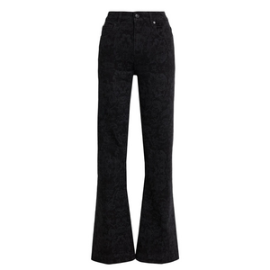 Paige Leenah Black Laser Floral High Rise Slim Wide Leg Jeans - Sz 30, NWT
